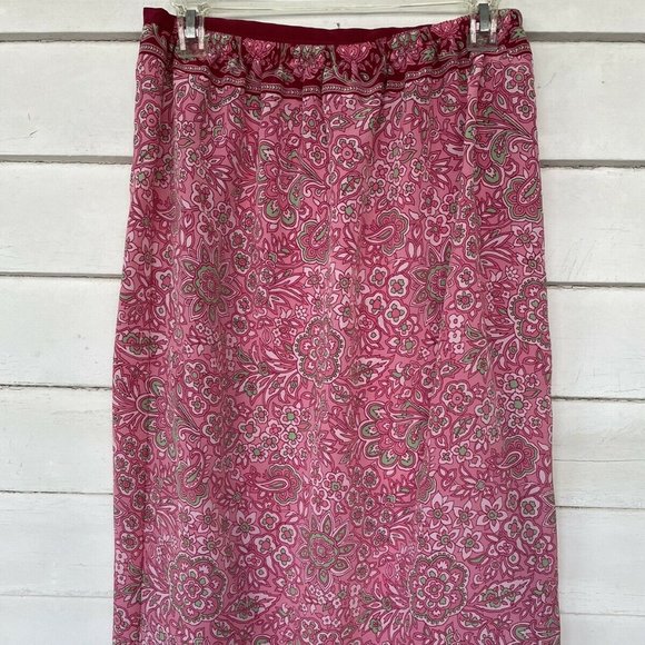 SAG HARBOR PAISLEY FLORAL LONG WRAP SKIRT 10P-EUC - Picture 8 of 10